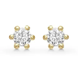3,5 mm Støvring Design ørestikker i forgylt sølv hvit zirkon