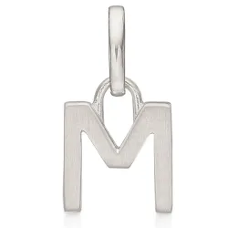 Støvring Design bokstav m anheng i rodinert sølv