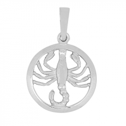 12 mm Siersbøl stjernetegn skorpionen anheng i rodinert sølv