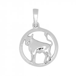 12 mm Siersbøl stjernetegn tyren anheng i rodinert sølv