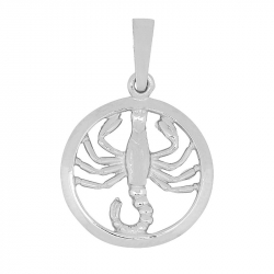 15 mm Siersbøl stjernetegn skorpionen anheng i rodinert sølv