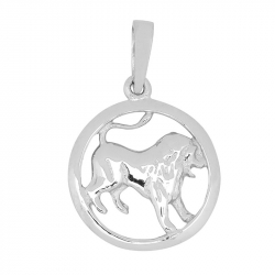 15 mm Siersbøl stjernetegn løven anheng i rodinert sølv