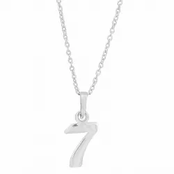 Siersbøl tallet 7 anheng med halskjede i sølv