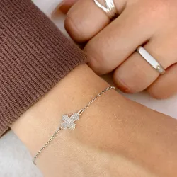 13 x 8 mm Siersbøl dagmarkors armbånd i sølv