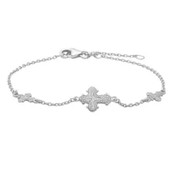 Siersbøl dagmarkors armbånd i rodinert sølv