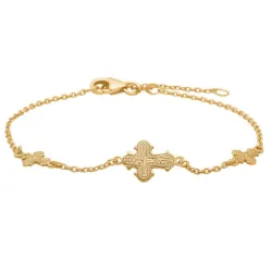 Siersbøl dagmarkors armbånd i forgylt sølv