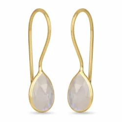 månestein øredobber i forgylt sølv - Loom Stones