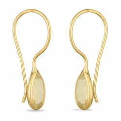 lange dråpe topas øredobber i forgylt sølv - Loom Stones