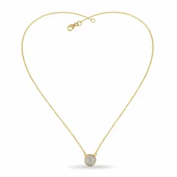 rund månestein halskjede i forgylt sølv med anheng i forgylt sølv - Loom Stones