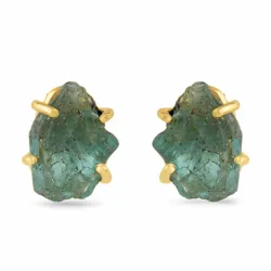 apatitt ørestikker i forgylt sølv - Loom Stones