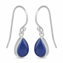 lange dråpe lapis lazuli øredobber i sølv - Loom Stones