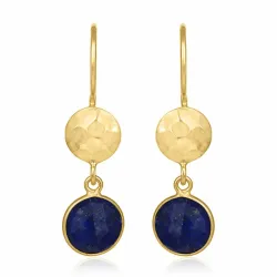 lange rund øredobber i forgylt sølv - Loom Stones