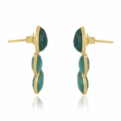 onyks ørestikker i forgylt sølv - Loom Stones