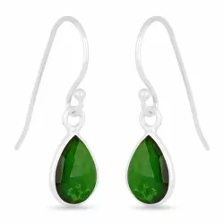 lange dråpe øredobber i sølv - Loom Stones