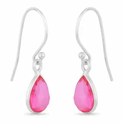 lange dråpe øredobber i sølv - Loom Stones