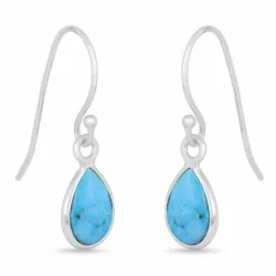 lange dråpe øredobber i sølv - Loom Stones