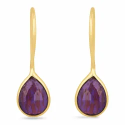 ametyst øredobber i forgylt sølv - Loom Stones