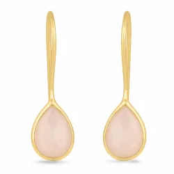 hvite månestein øredobber i forgylt sølv - Loom Stones