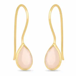 hvite månestein øredobber i forgylt sølv - Loom Stones