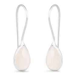 hvite månestein øredobber i sølv - Loom Stones