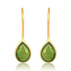 peridot øredobber i forgylt sølv - Loom Stones