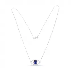 Evil eye lapis lazuli anheng med halskjede i sølv med anheng i sølv