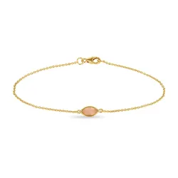 ekte kalsedon armbånd i forgylt sølv 19,0 cm x 5,0 mm  - Loom Stones