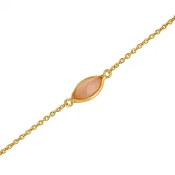 ekte kalsedon armbånd i forgylt sølv 19,0 cm x 5,0 mm  - Loom Stones