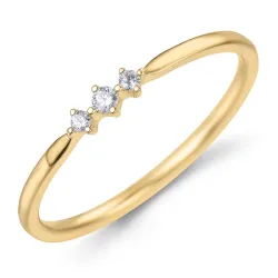 diamant ring i 9 karat gull 0,05 ct