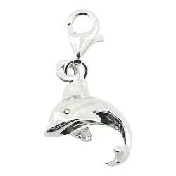 Blanke  charm i sølv delfin