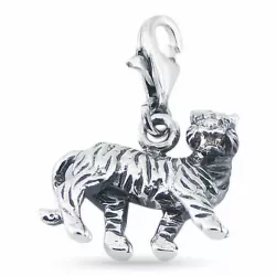 Elegant tiger charm i sølv 