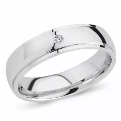 zirkon ring i rodinert sølv