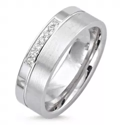 Elegant ring i rodinert sølv