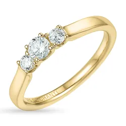 zirkon ring i 9 karat gull