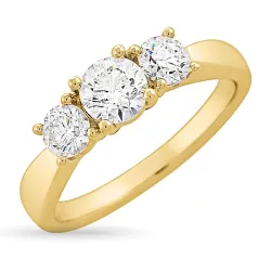 zirkon ring i 9 karat gull