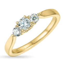 zirkon ring i 9 karat gull