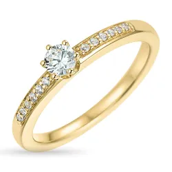 zirkon gullring i 9 karat gull