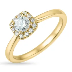 zirkon ring i 9 karat gull