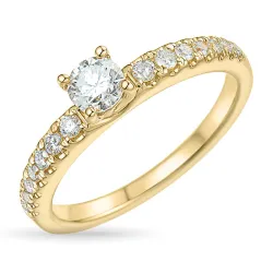 zirkon gullring i 9 karat gull