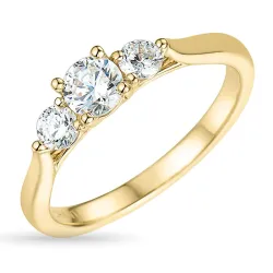zirkon ring i 9 karat gull