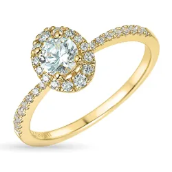 zirkon ring i 9 karat gull