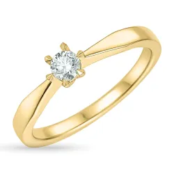 4,5 mm zirkon gullring i 9 karat gull