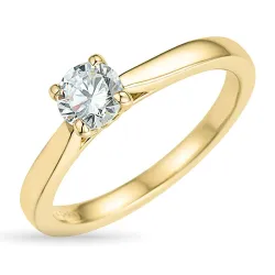 4,5 mm zirkon gullring i 9 karat gull