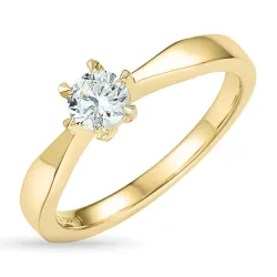 4,7 mm zirkon solitairering i 9 karat gull