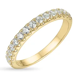 zirkon ring i 9 karat gull