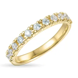 zirkon ring i 9 karat gull