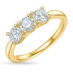 zirkon ring i 9 karat gull