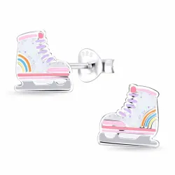 skøyte barneøredobb i sølv - Little Ones