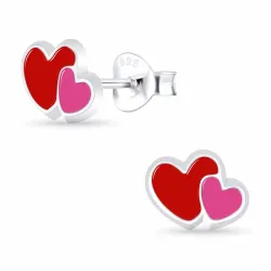 hjerte barneøredobb i sølv - Little Ones