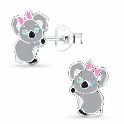 koalabjørn barneøredobb i sølv - Little Ones